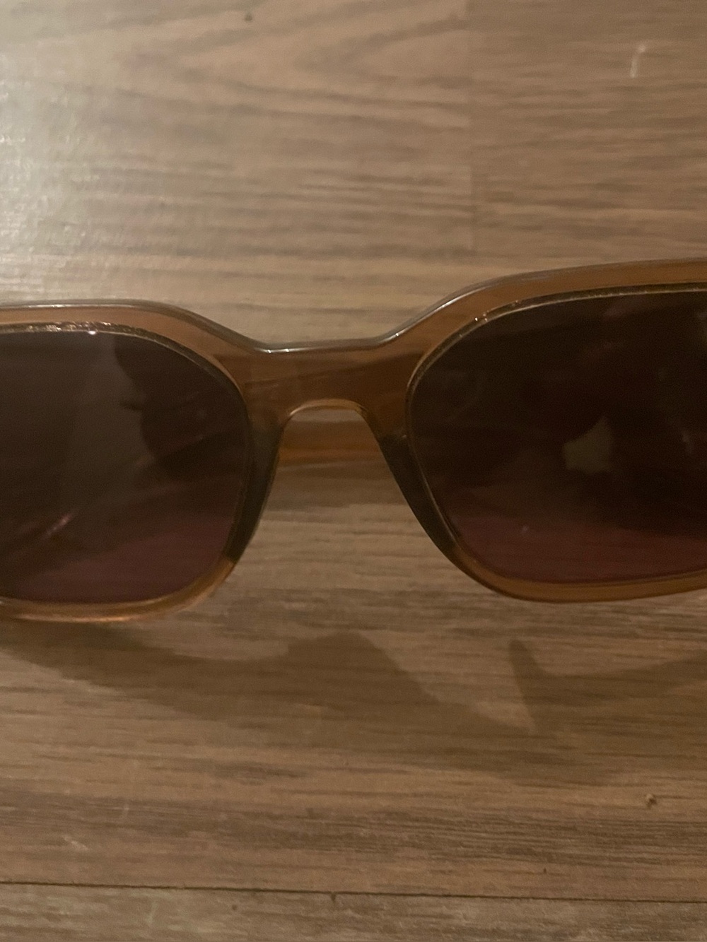 Women's Brown Tinted Rectangular Sunglasses
